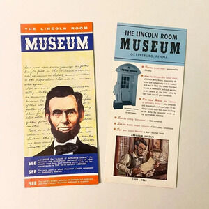 Vintage  The Lincoln Room Museum Pennsylvania Brochures Pamphlets